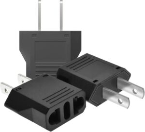 3 Stück Reiseadapter - EU to US Adapter - Perfekter Reisebegleiter für Geräte mit USA-Netzteil