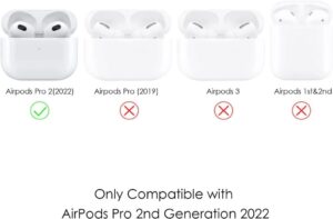 AOTUAO Silikon Schutzhülle für AirPods Pro 2. Generation 2022 - Stoßfeste Hülle in Bean Pink