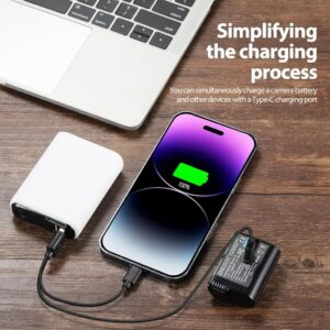 ENEGON EN-EL15/EL15a/b/c USB-C Direktladung Ersatzakkus 2100mAh (2er-Pack) mit 2-in-1 USB-C Ladekabel für Nikon Kameras