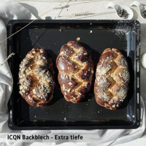 ICQN Backblech 422x370x45 mm - Emailliert, Kratzfest und Rostfrei