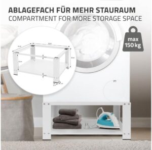 ML-Design Waschmaschinen Untergestell mit Ablage in Weiß - Ergonomisch, Praktisch und Robust