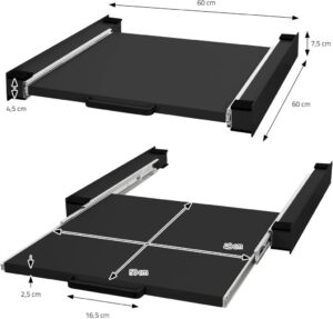 ML-Design Zwischenbaurahmen mit Ausziehplatte - Platzsparender und rückenschonender Helfer für Ihre Wäschegeräte