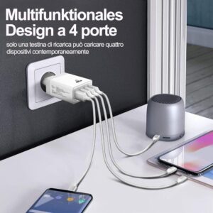 Aioneus 40W USB-Ladegerät mit 4 Ports und Schnellladefunktion