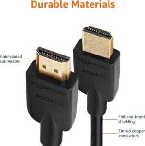 Amazon Basics 4K-HDMI-Kabel, 3 m, Highspeed mit Ethernet für optimale Konnektivität