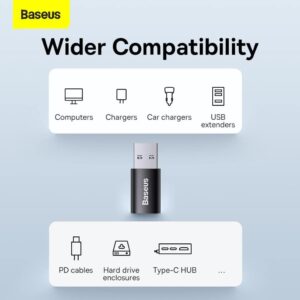 Baseus Converter Ingenuity Series Mini OTG Adaptor USB-A 3.1 Male to Type-C Female Black - Schneller und zuverlässiger Datenüberträger