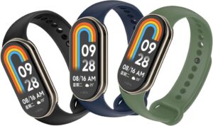 BDIG 3 Stück für Xiaomi Mi Band 8 Armband für Damen Herren, Silikon Uhrenarmbänder Sport Ersatzarmband