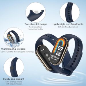 BDIG 3 Stück für Xiaomi Mi Band 8 Armband für Damen Herren, Silikon Uhrenarmbänder Sport Ersatzarmband