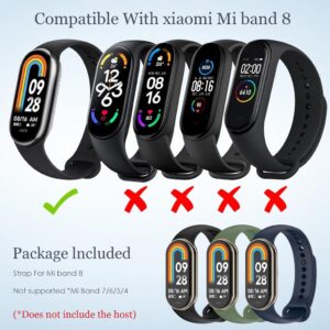 BDIG 3 Stück für Xiaomi Mi Band 8 Armband für Damen Herren, Silikon Uhrenarmbänder Sport Ersatzarmband