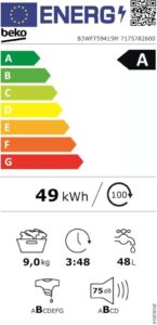 Beko B3WFT59415M Waschvollautomat mit SteamCure Dampffunktion und Ironfast-Technologie