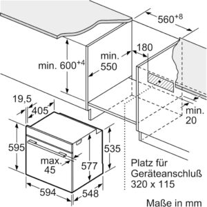 Bosch HBG7341B1 Serie 8 Smarter Einbau-Backofen - Energieeffizient und Selbstreinigend