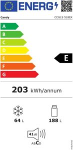 Candy CCG1S 518EX Kombi-Kühlschrank: Platz und Flexibilität für Ihre Küche