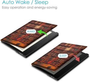 CASEBOT Hülle für Kindle Oasis 10. und 9. Generation - Slim Lightweight Schutzhülle mit Auto Sleep/Wake Funktion, die Bibliothek Z