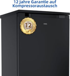 CHIQ 107 Liter Kühlschrank mit Mikro-Gefrierfach und Vario Box in Schwarz