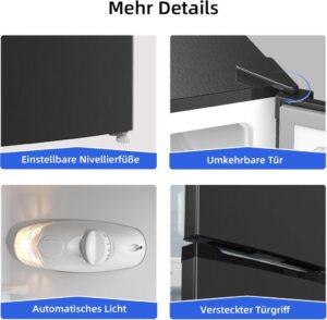 CHIQ FBM157L42 Freistehender Kühlschrank mit Gefrierfach - Energiesparend und leise mit 12 Jahren Garantie