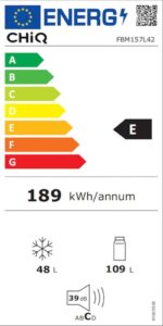 CHIQ FBM157L42 Freistehender Kühlschrank mit Gefrierfach - Energiesparend und leise mit 12 Jahren Garantie