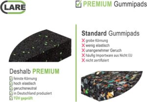 CLARE Premium Schwingungsdämpfer Antirutsch Pads 90x90mm für Waschmaschine und Trockner | 8 Stück 15mm