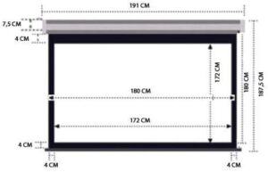 Codegen AX-18 Projektionsleinwand 1:1 – Manuelle Projektionsleinwand in Schwarz und Weiß