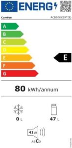 Comfee' RCD50DK2RT(E) Mini-Kühlschrank im Retro-Design: Kompakt und stilsicher