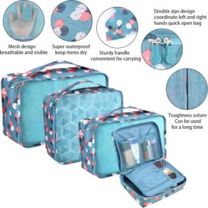 Coolzon Packing Cubes Koffer Organizer, 8 Stück Kofferorganizer Packtaschen Packwürfel mit Schuhbeutel Wäschebeutel Reiseorganizer Kleidertaschen für Rucksack (Einhorn)