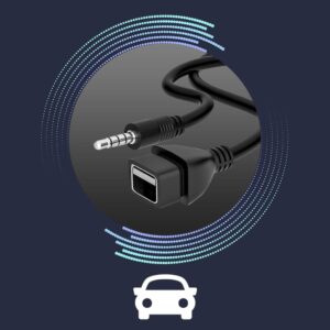 Coomoors 3.5mm Männlicher AUX Audio Stecker Autoradio Musical USB A auf Adapter Weiblicher Auto Konverter Adapter Kabel Schnur Steckverbinder für Car Stereos, Auto-GPS, CD, DVD-Audio - Schwarz