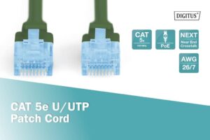 DIGITUS LAN Kabel Cat 5e - 2m - RJ45 Netzwerkkabel - U/UTP Ungeschirmt - Kompatibel zu Cat-6 & Cat-5 - Grün