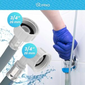 DL-pro Universal 2,5m Wasserschlauch für Waschmaschine, Trockner, Spülmaschine und Geschirrspüler