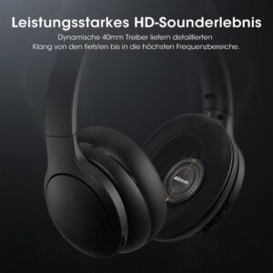 DOQAUS Bluetooth Over-Ear Kopfhörer mit bis zu 90 Stunden Wiedergabezeit und 3 EQ-Modi