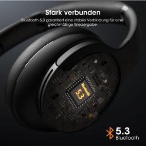 DOQAUS Bluetooth Over-Ear Kopfhörer mit bis zu 90 Stunden Wiedergabezeit und 3 EQ-Modi