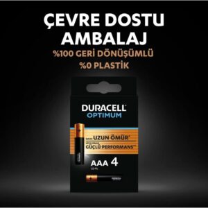 Duracell Optimum AAA Alkaline Batterie, 1.5V LR03 MN2400, 8er Pack - Längere Lebensdauer und stärkere Leistung für Ihre Geräte