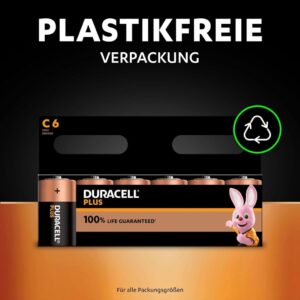 Duracell Plus C Batterien, LR14, 4 Stück - Die langlebige Energiequelle für deine Alltagsgeräte