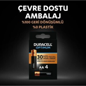 Duracell Optimum AA Alkaline-Batterie, 1.5V LR6 MN1500, 4er Pack - Deine zuverlässige Energiequelle