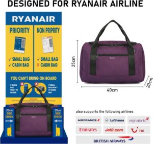 ECOHUB 20L Handgepäck Tasche - Perfekt für Ryanair und ideal für Kurzreisen