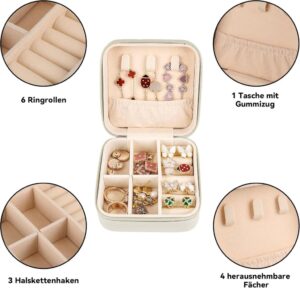 Elektheim Kleines Schmuckkästchen für Reisen - Beige