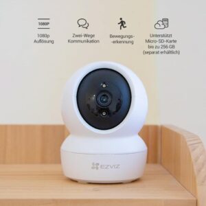 EZVIZ 1080P WLAN IP Kamera, schwenkbare Überwachungskamera Innen mit Zwei-Wege-Audio und Bewegungsverfolgung - Perfekt für Haustiere, Babys und Alexa-kompatibel