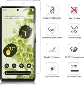 GiiYoon 3 Stück Panzer Schutz Glas für Google Pixel 6: Premium Displayschutz mit 9H Härte und Anti-Kratz Technologie