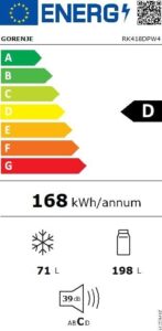 Gorenje RK 418 DPW4 Kühl-Gefrier-Kombination in Weiß, Energieklasse D, mit Crisp Zone Gemüsefach