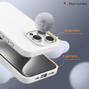 HARVORTEZ iPhone 14 Pro Hülle - Premium Liquid Silicone Cover in natürlichem Titan