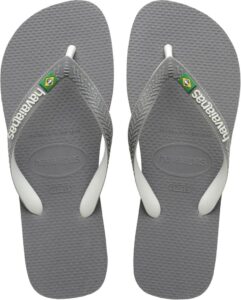 Havaianas Unisex Brasil Mix Zehentrenner in Steel Grey White White - 43/44 EU