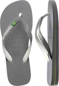 Havaianas Unisex Brasil Mix Zehentrenner in Steel Grey White White - 43/44 EU