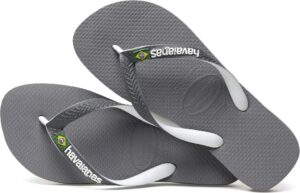 Havaianas Unisex Brasil Mix Zehentrenner in Steel Grey White White - 43/44 EU