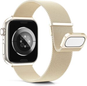 Higgs Metall Armband Kompatibel mit Apple Watch Ultra/Ultra 2 - Champagner Gold