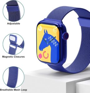 Higgs Metall Armband Kompatibel mit Apple Watch Ultra/Ultra 2 in Blau