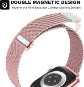 Higgs Metall Armband Kompatibel mit Apple Watch Ultra/Ultra 2 - RoséRosa für Damen und Herren