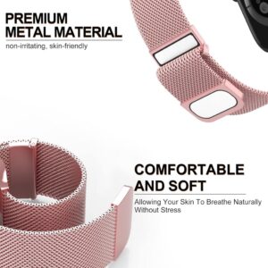 Higgs Metall Armband Kompatibel mit Apple Watch Ultra/Ultra 2 - RoséRosa für Damen und Herren