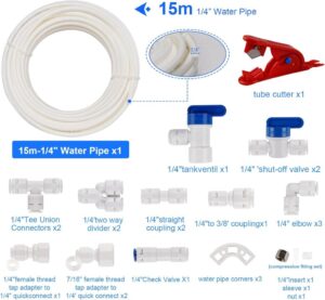 ilauke 15m Wasserzulaufleitung Universal Anschluss-Set: Komplettes Set für Wasserversorgung und -filterung