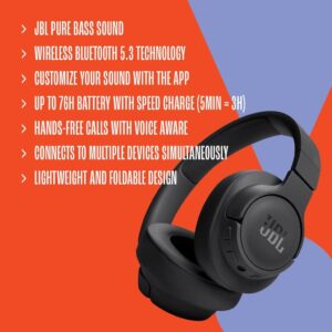 JBL Tune 720 BT Wireless On-Ear-Kopfhörer – Ein einzigartiges Musikerlebnis mit JBL Pure Bass Sound