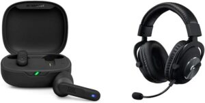 JBL Wave Flex Kabellose In-Ear Ohrhörer und Logitech G PRO X Gamer Over-Ear Headset Bundle