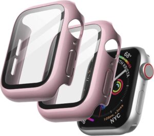 JETech Hülle mit Displayschutz für Apple Watch SE/Series 6 5 4 - 44 mm Roségold