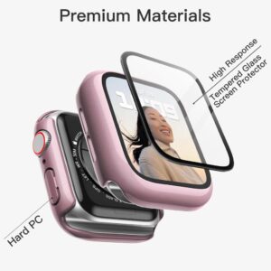 JETech Hülle mit Displayschutz für Apple Watch SE/Series 6 5 4 - 44 mm Roségold