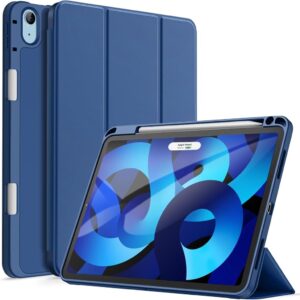 JETech Hülle für iPad Air 11 Zoll M2 (2024), iPad Air 5/4 (10,9-Zoll, Modell 2022/2020, 5./4. Generation) mit Stifthalter - Navy